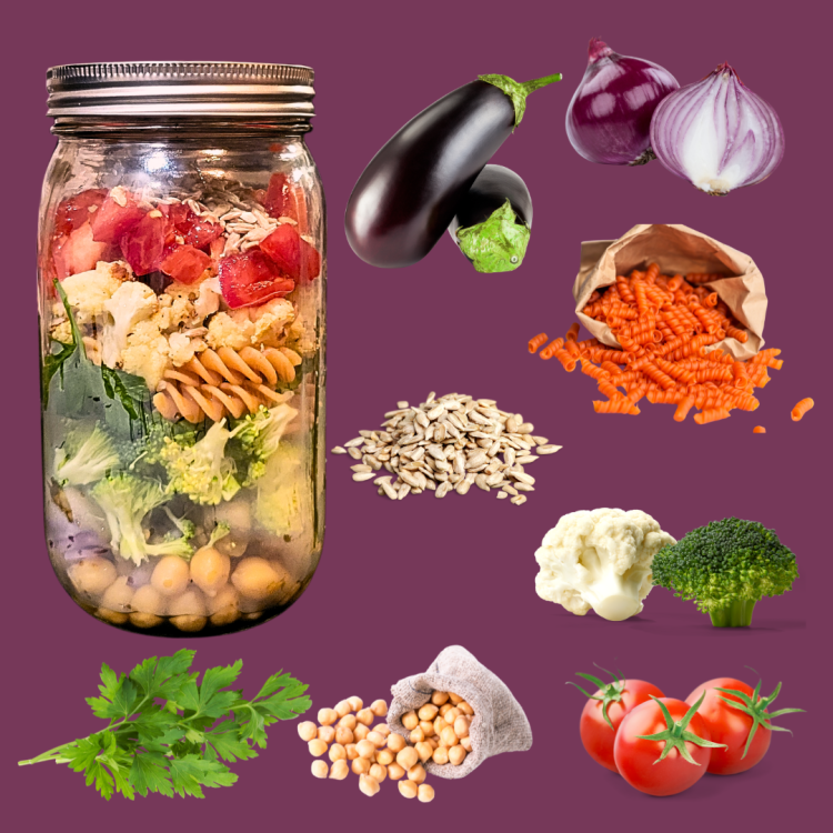 Lentil Fusilli Salad with Chickpeas and Tomatoes